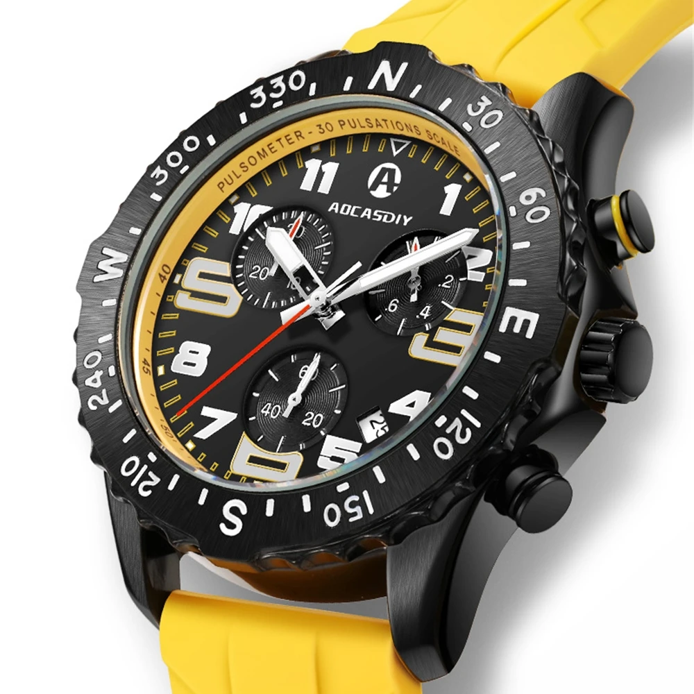 

Luxury Multifunctional Military Large Dia Watch For Man 2025 Men's WristWatch Clock Chronograph Business Sports Quartz Watches