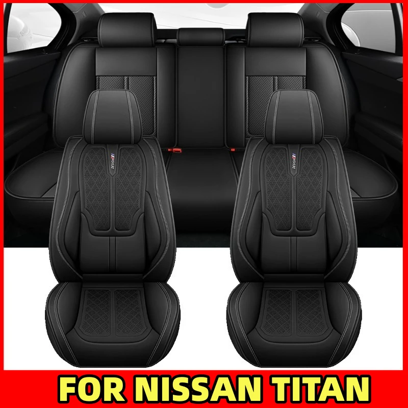 

FOR NISSAN TITAN Car seat cover waterproof PU leather breathable wear-resistant waist full set 5 seat full wrap seat cover