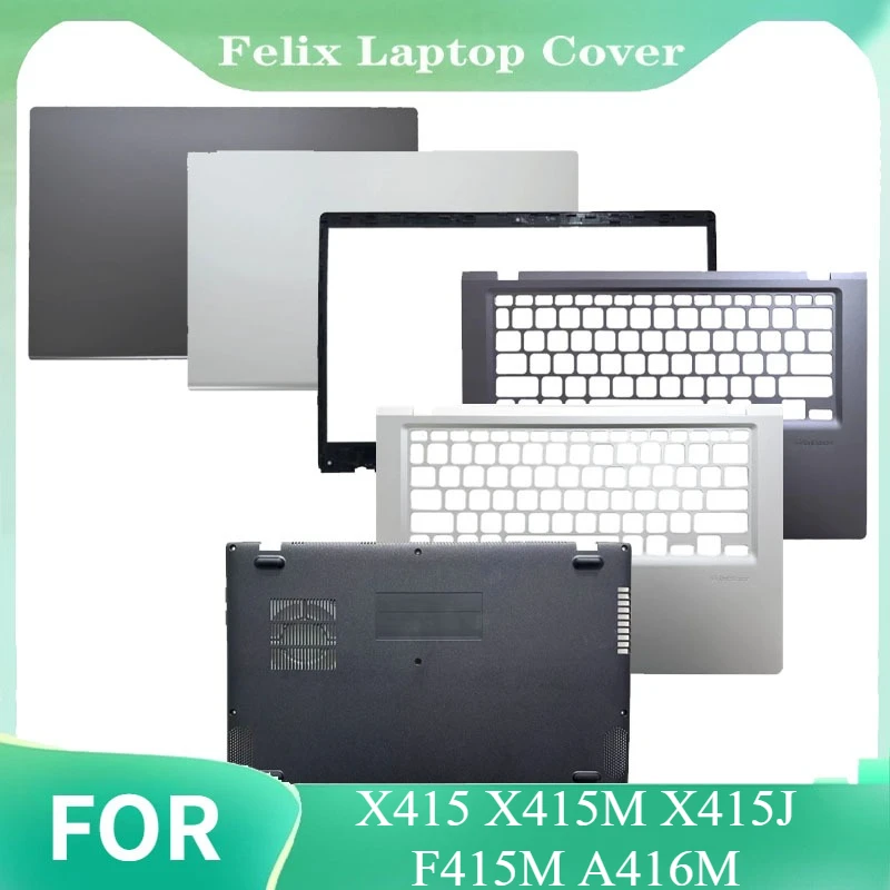 For X415 X415M X415J F415M A416M Laptop LCD Rear Lid Back Top Cover Front Bezel Bottom Case Replacement Housing Grey Silver