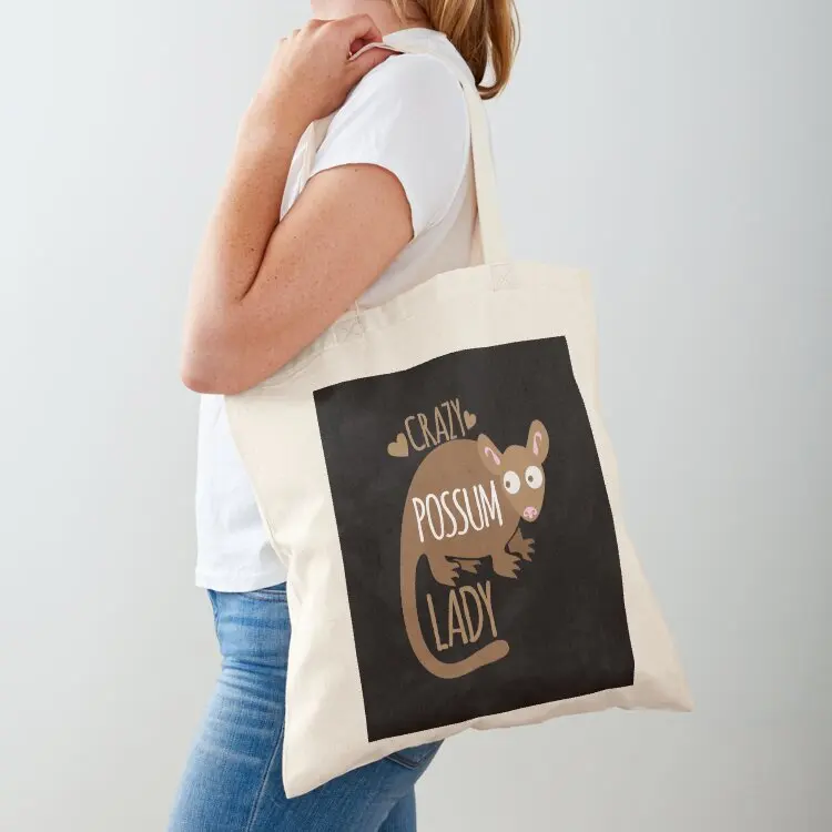 Crazy Possum Lady Tote Bag Women's bags canvas bags cute pouch bag
