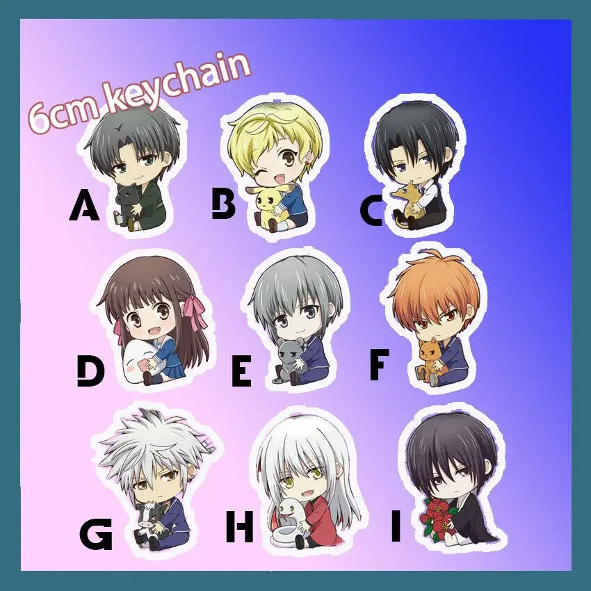 Anime Acrylic Keychain Strap Soma Yuki Soma Kyo Characters Figure Hanging Accessories 6cm