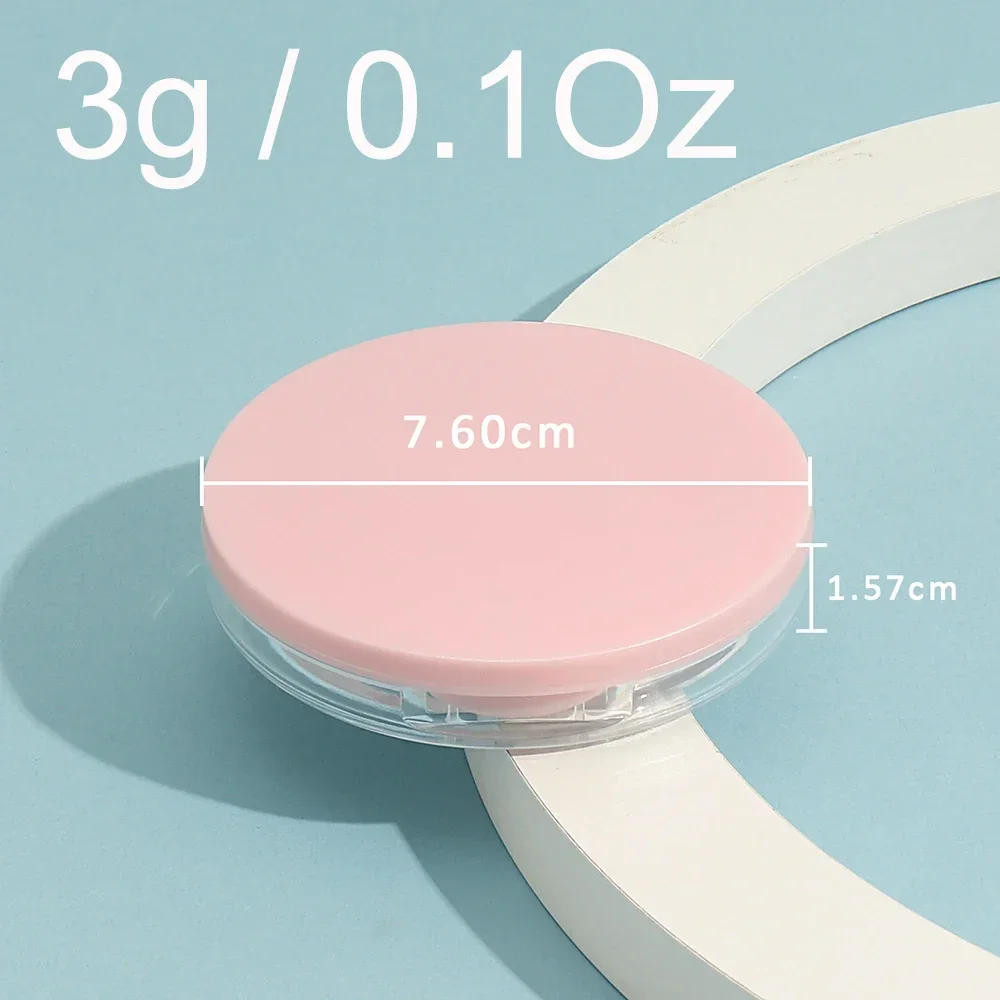 3g reutilizável plástico vazio pó caso portátil diy vazio recipiente de maquiagem pó solto caso compacto com espelho e peneira líquida