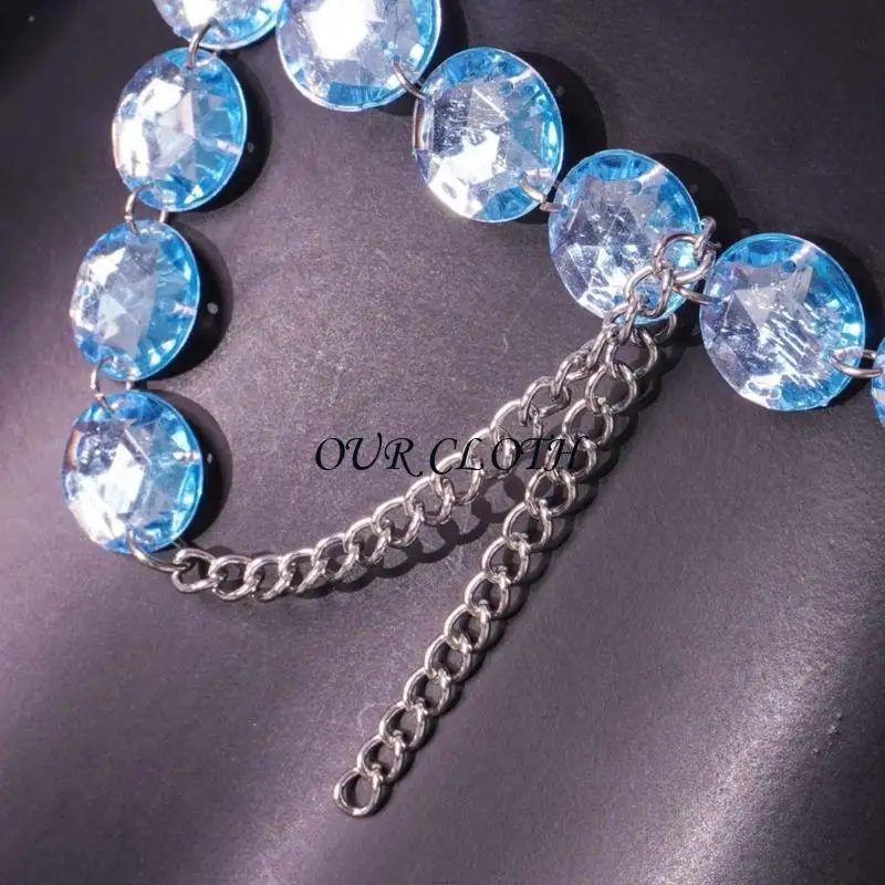 

Acrylic Body Chain Necklace Halter Top with Adjustable Straps Statement Necklace Camisole Crop Top for Trendy Women Y1AC