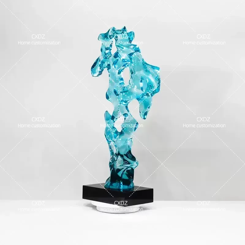T200 Transparent Resin Taihu Stone Ornament Sculpture Art Landscape Decoration for Hotel Corridor Aisle Sales Department
