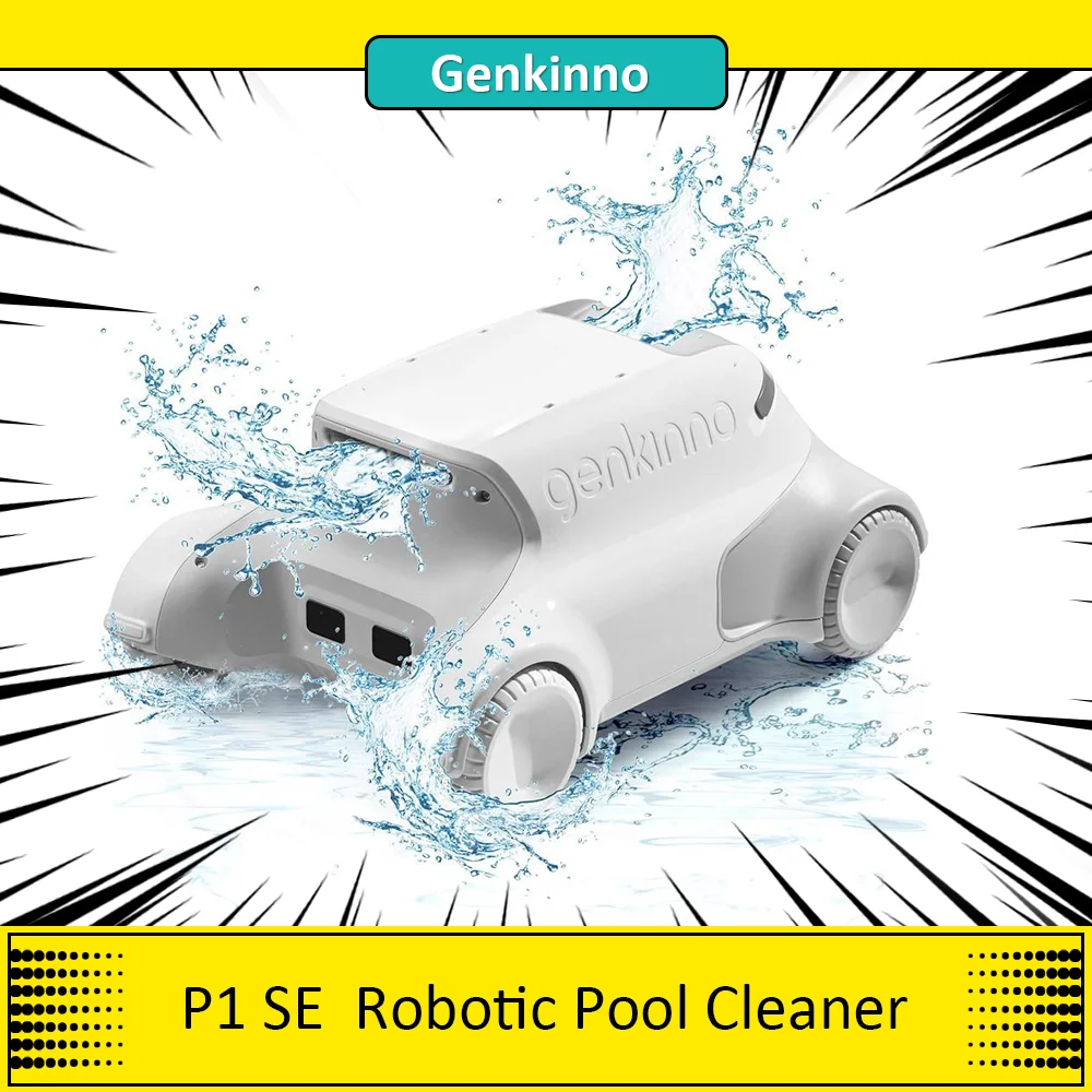 Genkinno P1 SE Cordless Robotic Pool Vacuum Cleaner, 9000mAh Max 100W Brushless Motor, Smart Navigation, Auto Mode,Intelligent