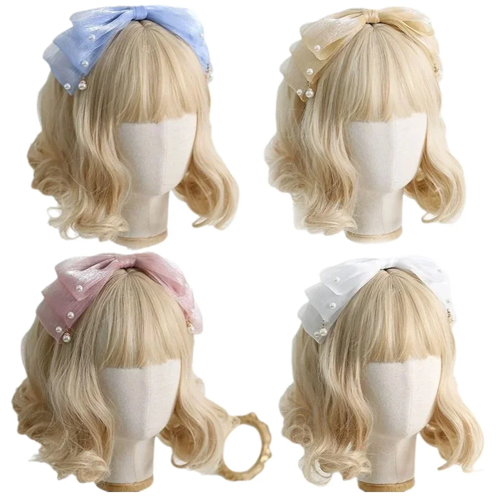 

Металлическая повязка для волос в стиле Лолиты, универсальная для всех случаев, элегантная повязка для волос с узлом-бабочкой, головной убор KC