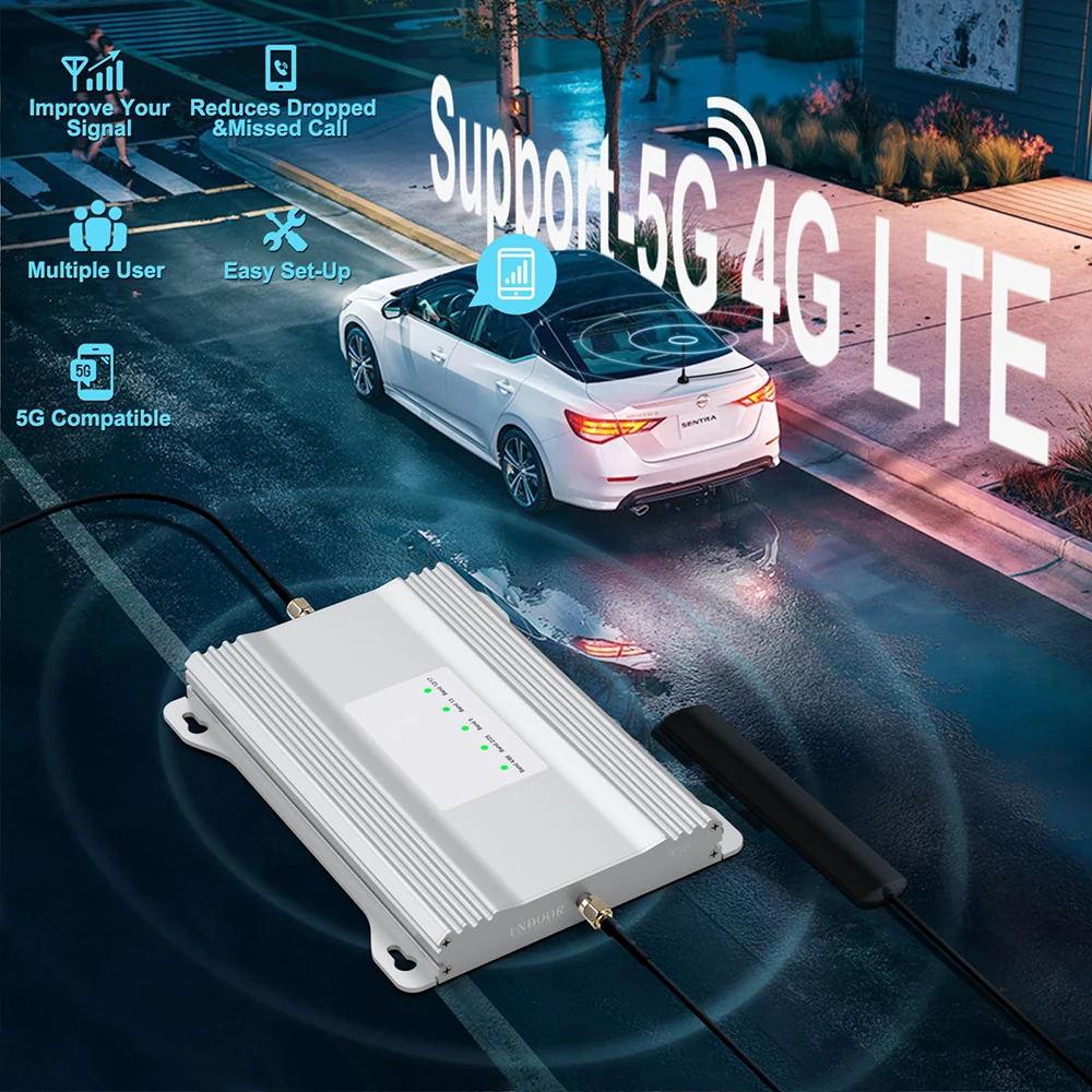 Amplificateur de signal de téléphone portable pour véhicule, amplificateur de réseau 3G, répéteur de signal mobile 5G, augmente la persévérance 5G et 4G, montres, voiture, SUV, remorque, OTR