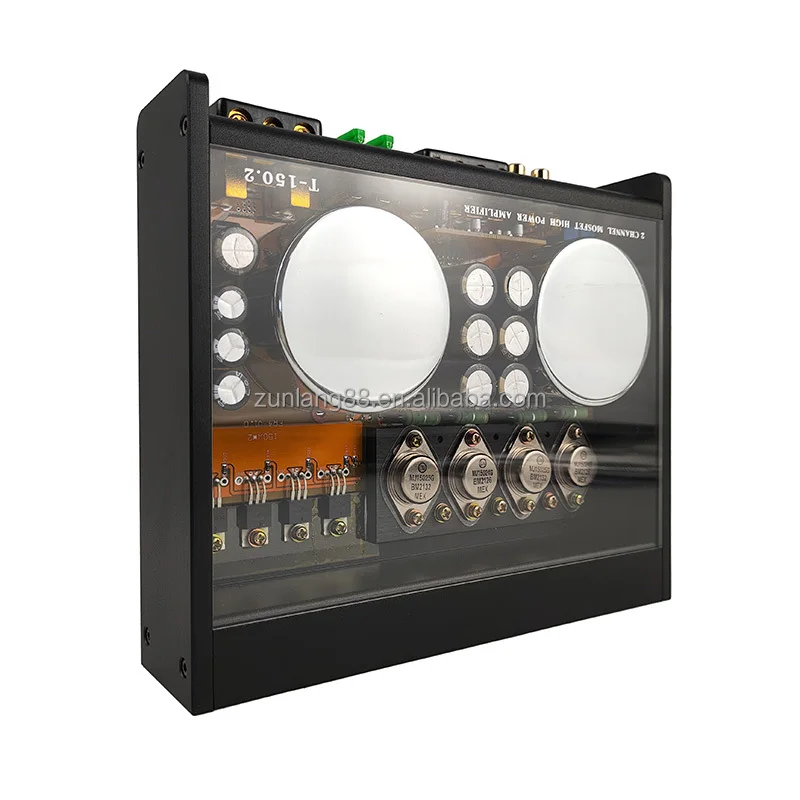 High Quality Car Speaker Amplifier Class AB Car Amplifiers 2CH Aluminum Car Sound Subwoofer Amplifier 2 Channel Amplifiers