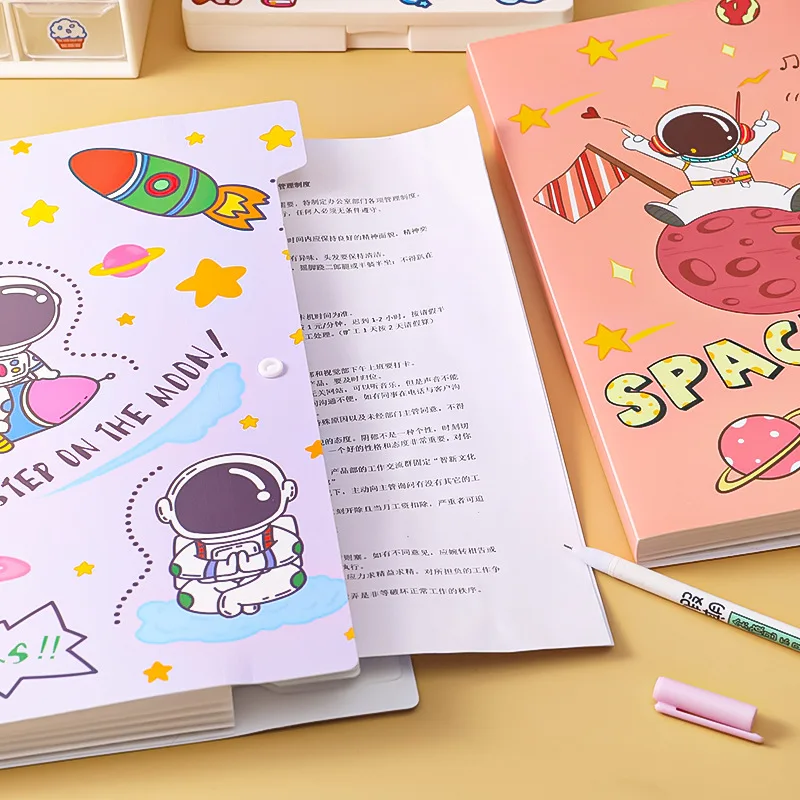 Cute A4 File Folder Bag Waterproof Document Paper Organizer Case School Stationery Student Office Accessories