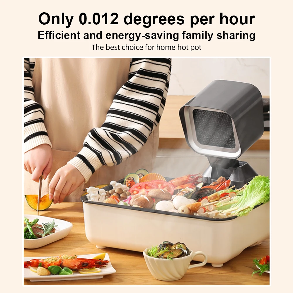 ポータブルフードファン,吸引力の角度と高さを調整可能,取り外し可能,2つの風速,3600rpm