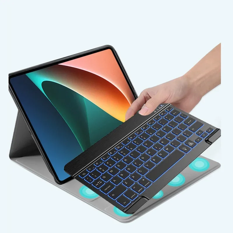 Bluetooth LED Keyboard for Xiaomi Mipad 7 11 inch 2024 Magnetic Case for Xiaomi mipad 7 Stand Smart Case with Keyboard Mouse