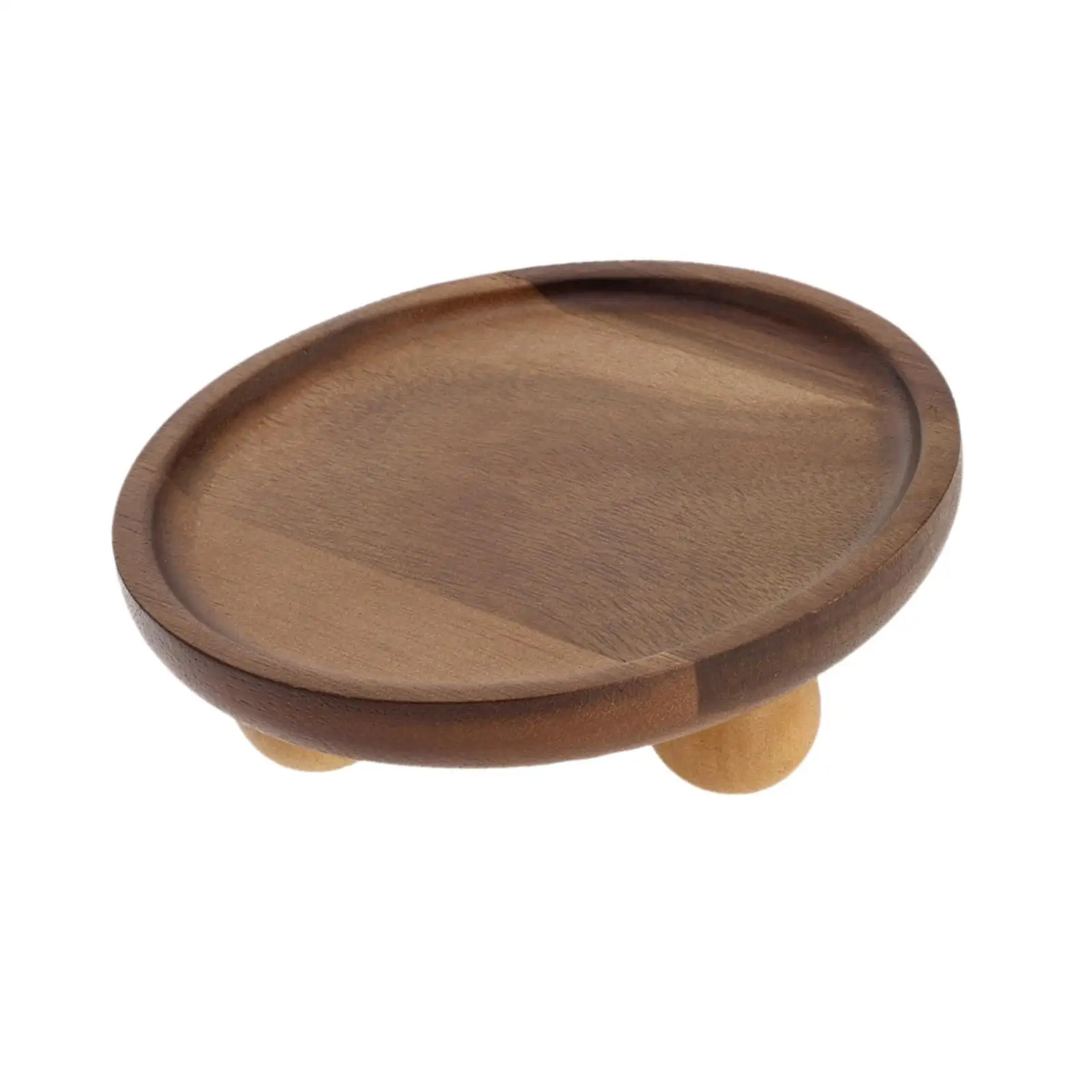 Pedestal Stand Riser Wooden Tray Dish Organizer Footed Decorative Platform with Suitable for Perfume Home Decoration Wedding