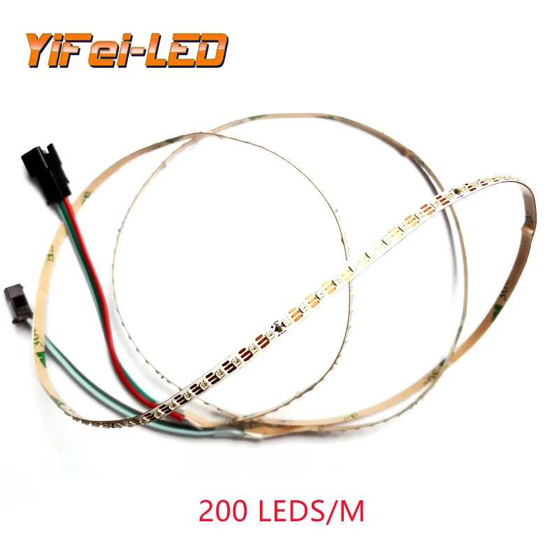 

1Meter 90LEDs/m 120LEDs/m 200LEDS/M WS2812C 2020 led addressable pixel LED strip flexible DC5V RGB full color WHITE PCB 4mm wide