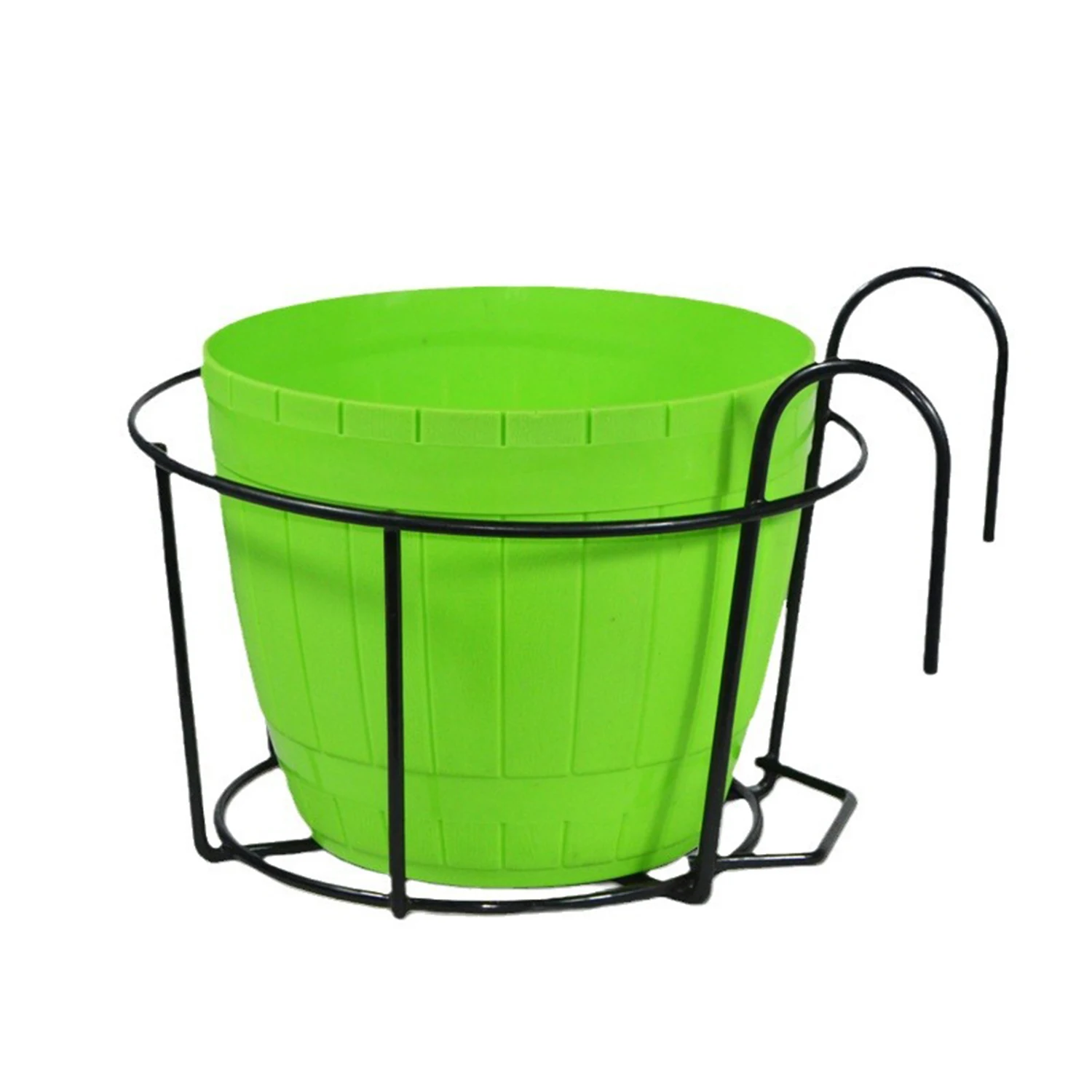 حامل وعاء الزهور الحديدي المستدير درابزين الشرفة معلق زارع بونساي لا الحفر للشرفة البستنة رف أحواض المنزل المثبت على الحائط #5