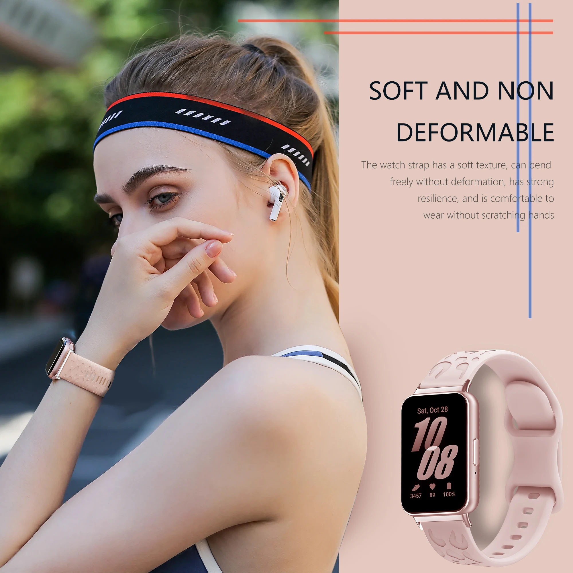 Pasek do Samsung Galaxy Fit3 silikonowa bransoletka opaska na nadgarstek Samsung Galaxy Fit 3 sportowy zegarek zapasowy pasek akcesoria