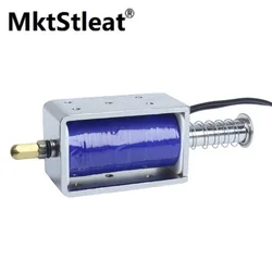 LY1264- MktStleat DC12V24V Solenoid Electromagnet Push Pull Through Type Electric Magnet Long Stroke 20mm Long-term Power Supply