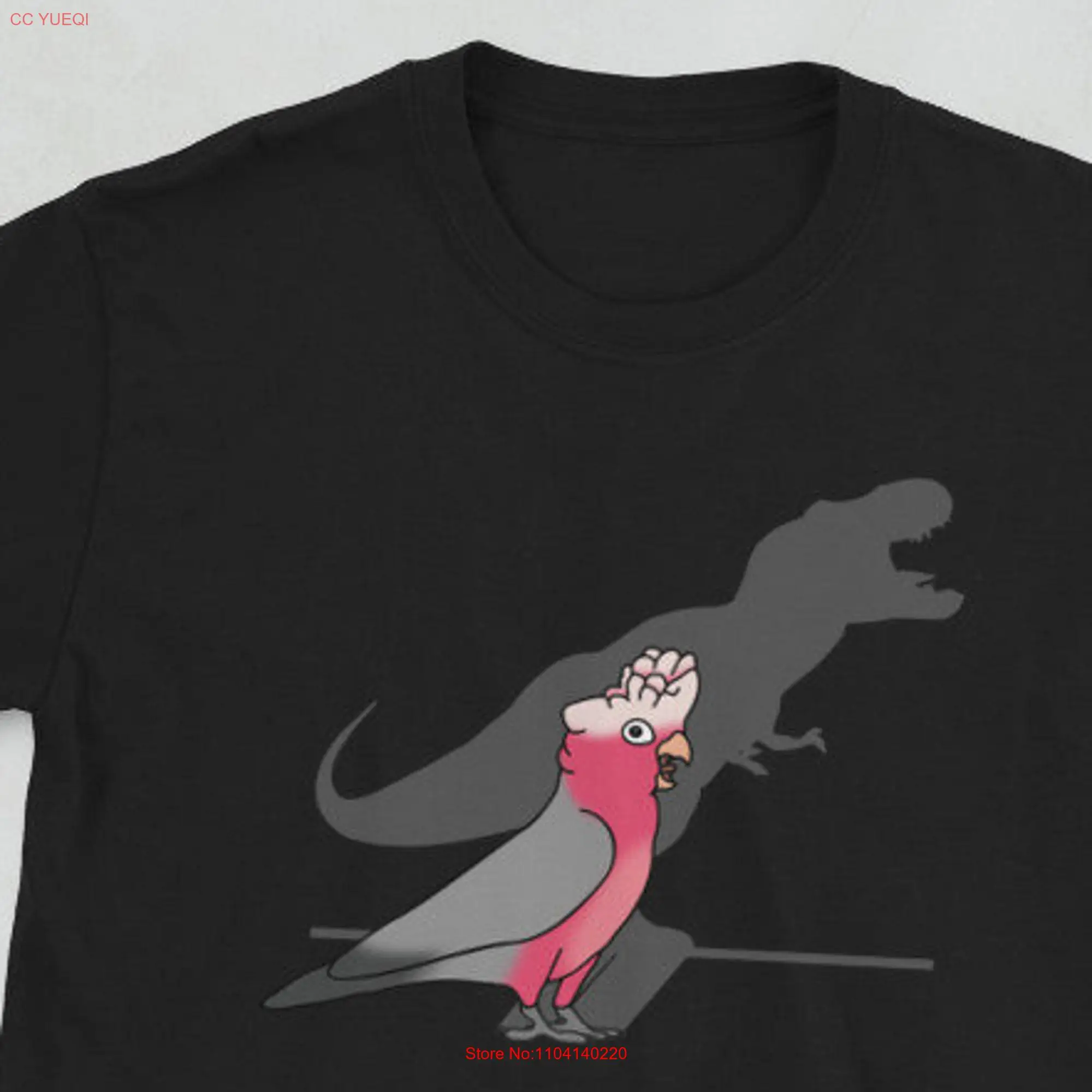 T rex rose brested Galah cockatoo Shirt DInosaur shadow tee Parrot lover clothes Birb memes clothing