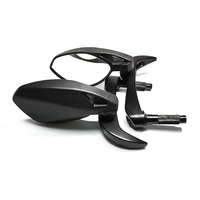 Espejos universales de superficie convexa para motocicleta, espejos laterales negros para manillar, extremo de barra de alta calidad