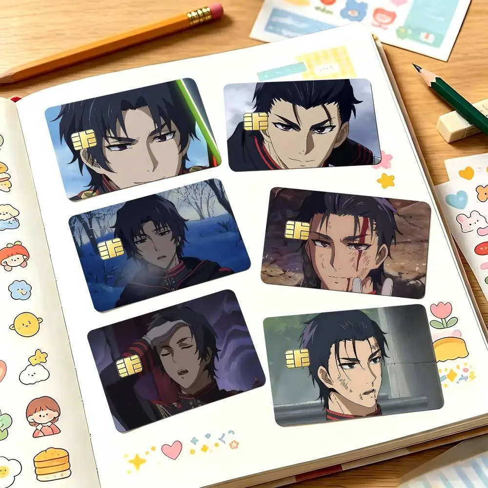 Guren Ichinose Seraph Of The End Card Sticker 4Pcs Credit Card Skin Anti Scratch Bank Debit Card Decal