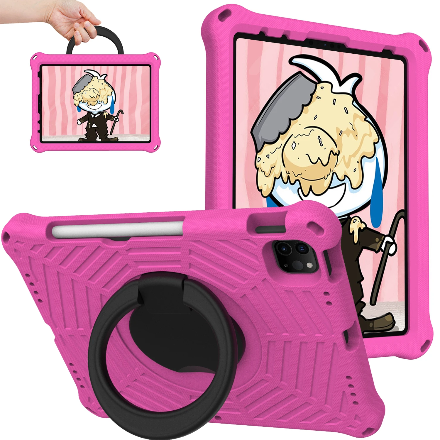 

For iPad 10.9 2022 10th Air 2 3 Mini 6 4 Pro 11 4th 3th Pro 9.7 10.2 7th 8th 9th Kickstand Cover+Shoulder Strap Shockproof Case