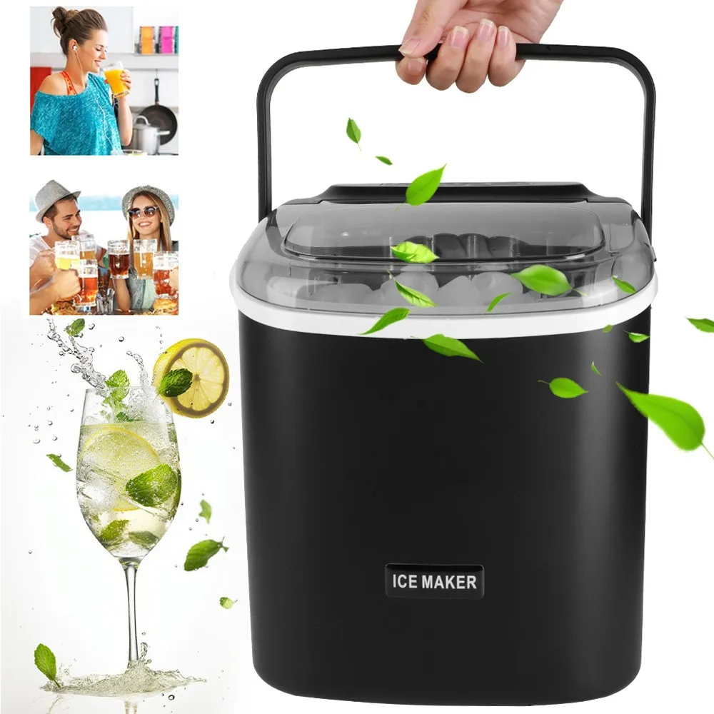 Machine à glaçons, autonettoyante, portable, avec pelle à glace et panier pour la maison/la cuisine/le bureau/le bar