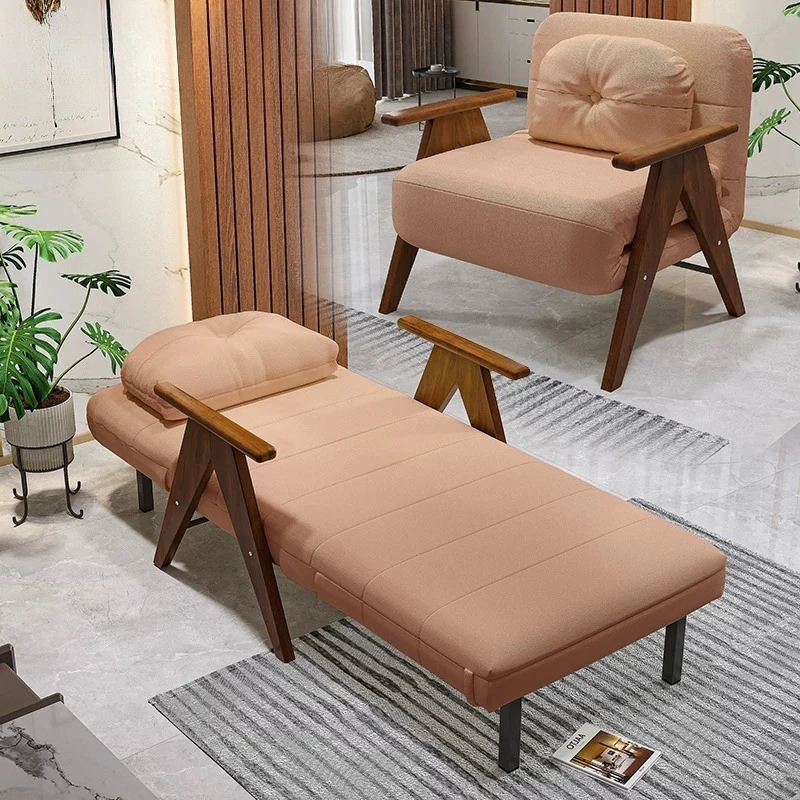 YJQ sofa bed folding dual-purpose solid wood small apartment single office lunch break study double home