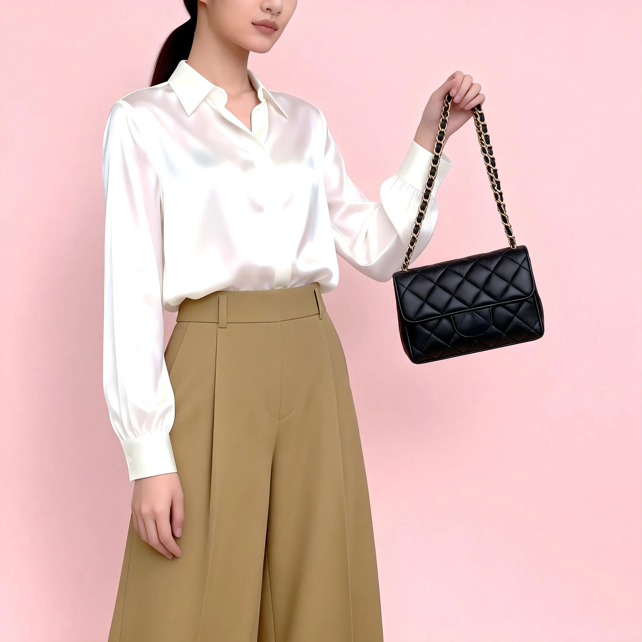 

Сумка-кроссбоди из натуральной кожи с цепочкой и ромбовидным узором — дизайнерская женская сумка.