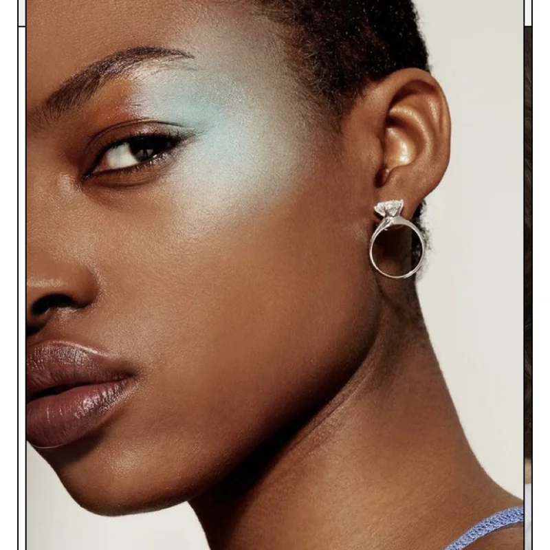 

Punk Hip H Design Rings and Earrings For Both Purposes Simplicity Stud Earrings For Women Girls Fashion Party Jewelry