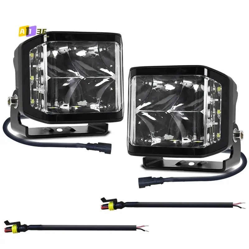 

A03E-LED White Worklights 100W 10000LM Offroad Fog Light For Truck SUV Boat Work Lights Night Driving Lamp 9-30V 2PCS