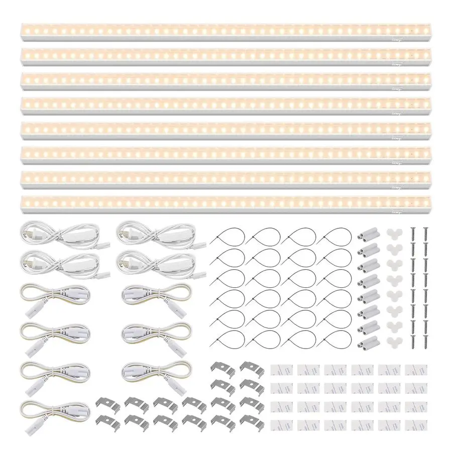 

T5 Grow Lights, Full Spectrum, 2ft 80W 8 x 10W, 500W Equivalent, LED Grow Light Strip for Greenhouse, Plant Grow Shelf, Plug and