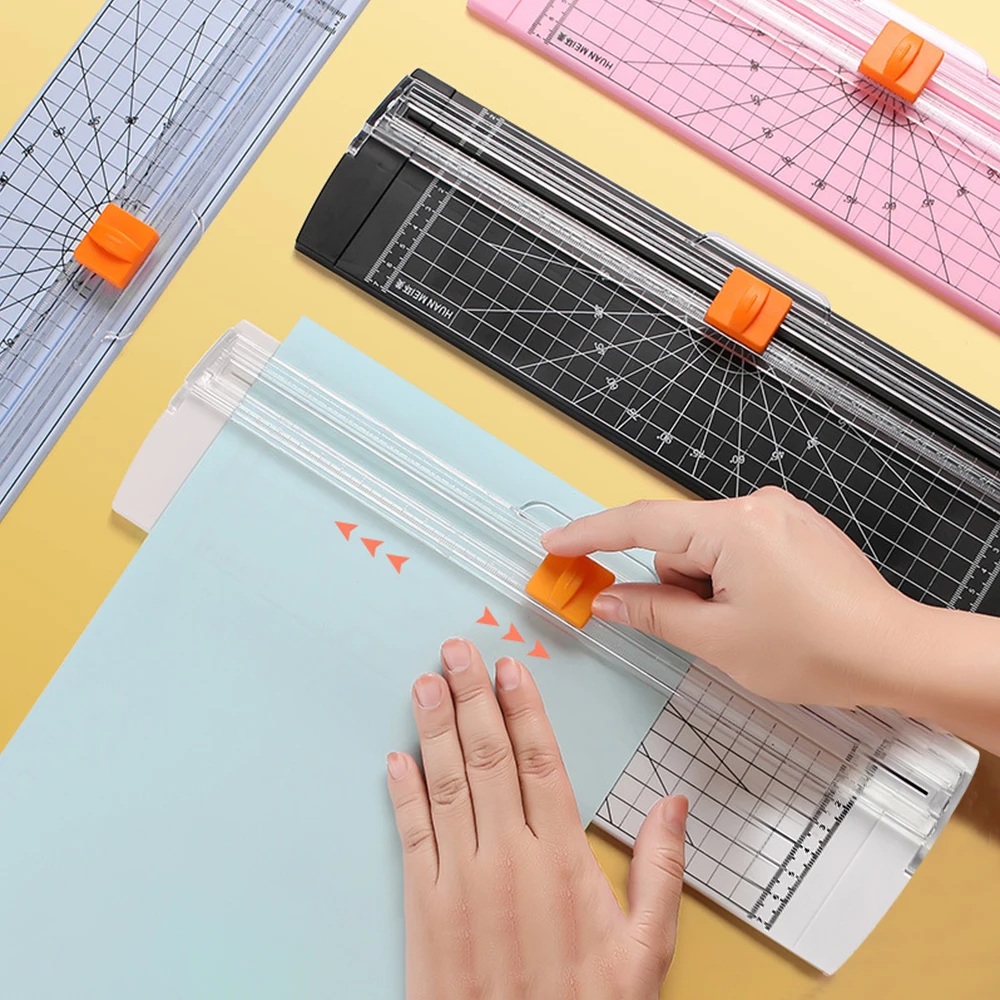 Lightweight A4 A5 Guillotine Paper Cutter & Automatic Security Safe Guard for Coupon Craft Paper Cutting for School Home Office