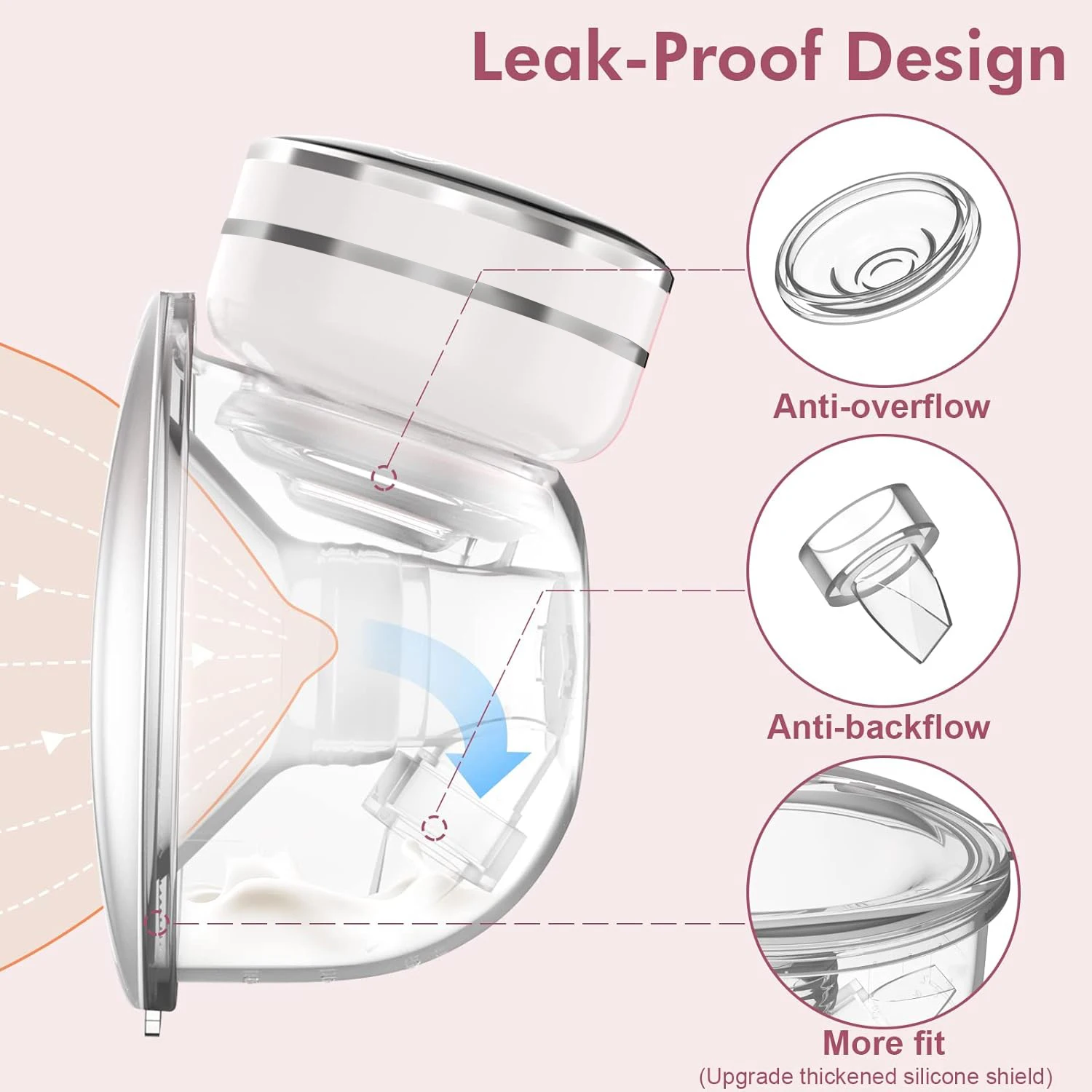 1PCS Electric Wearable Breast Pump Hands Free Portable Full Automatic Breast Pump Breast Milk Machine Mother and Baby Supplies