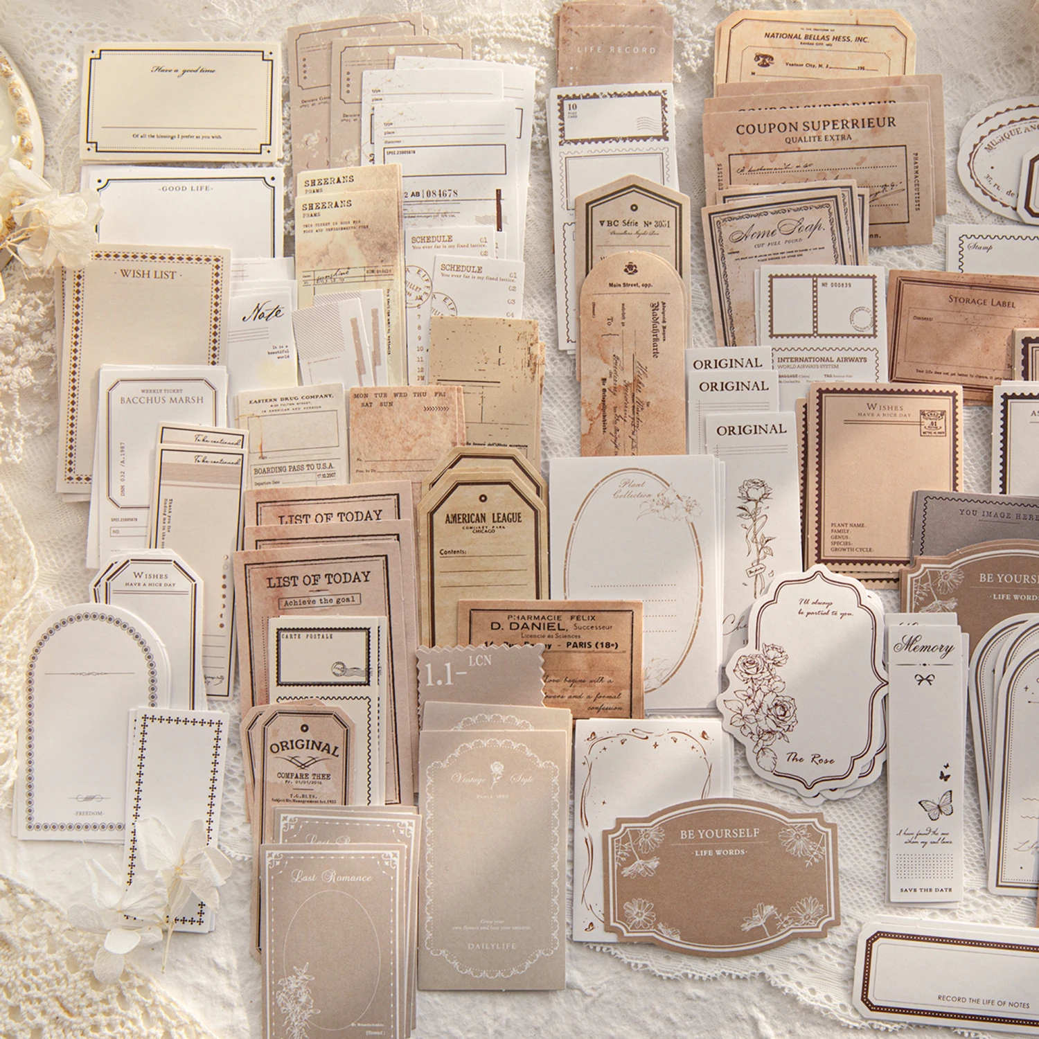 Yoofun 30 sztuk/pudło Vintage naklejki na etykiety Retro pamiętnik Scrapbooking kolaż śmieci naklejki do dziennika biuro szkoła papiernicze etykieta