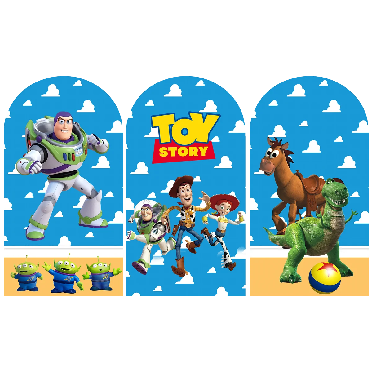 

Disney Toy Story Backdrop Kids Birthday Decoration Background Cowboy Woody Lightyear Vinyl Polyester Photography Decor Props