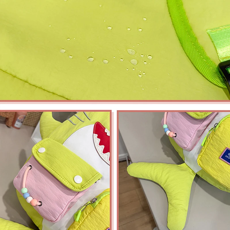 Modischer Rucksack, Haifischförmiger Unisex-Schulrucksack für Schüler, Freizeitrucksack mit mehreren Taschen, Sport- und Reiserucksack, große Kapazität, leichtgewichtig – Detail 8
