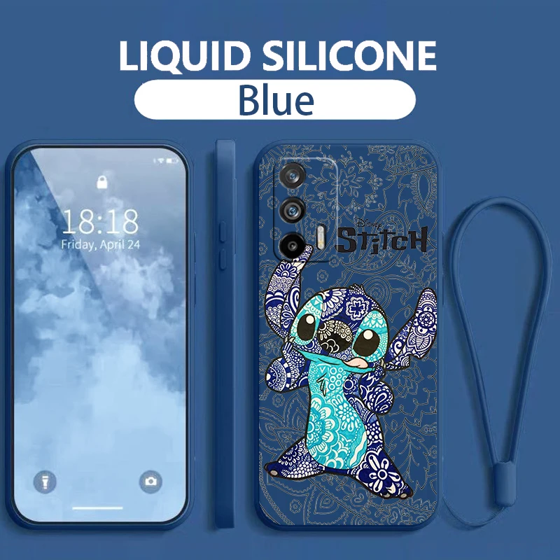 Stitch Angel Cute Lilo For OPPO Realme GT Neo 5 GT 3 2 C55 33 35 30 S 240W SE Neo3 2 Q5 3 5g Liquid Rope Phone Case