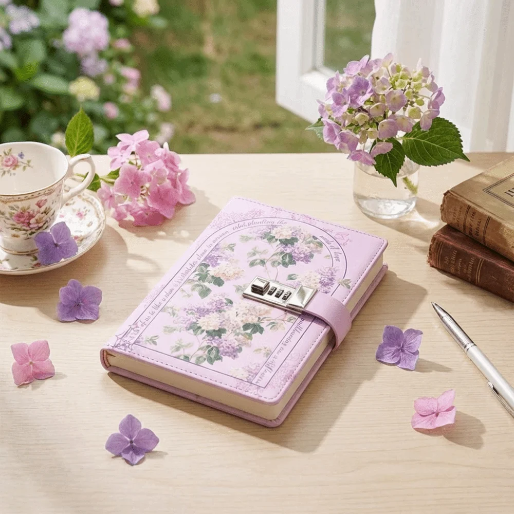 Secure Lock Design Password Lock Notebook Stylish Delicate Compact Size Journal Insert Pocket Smooth Writing Experience