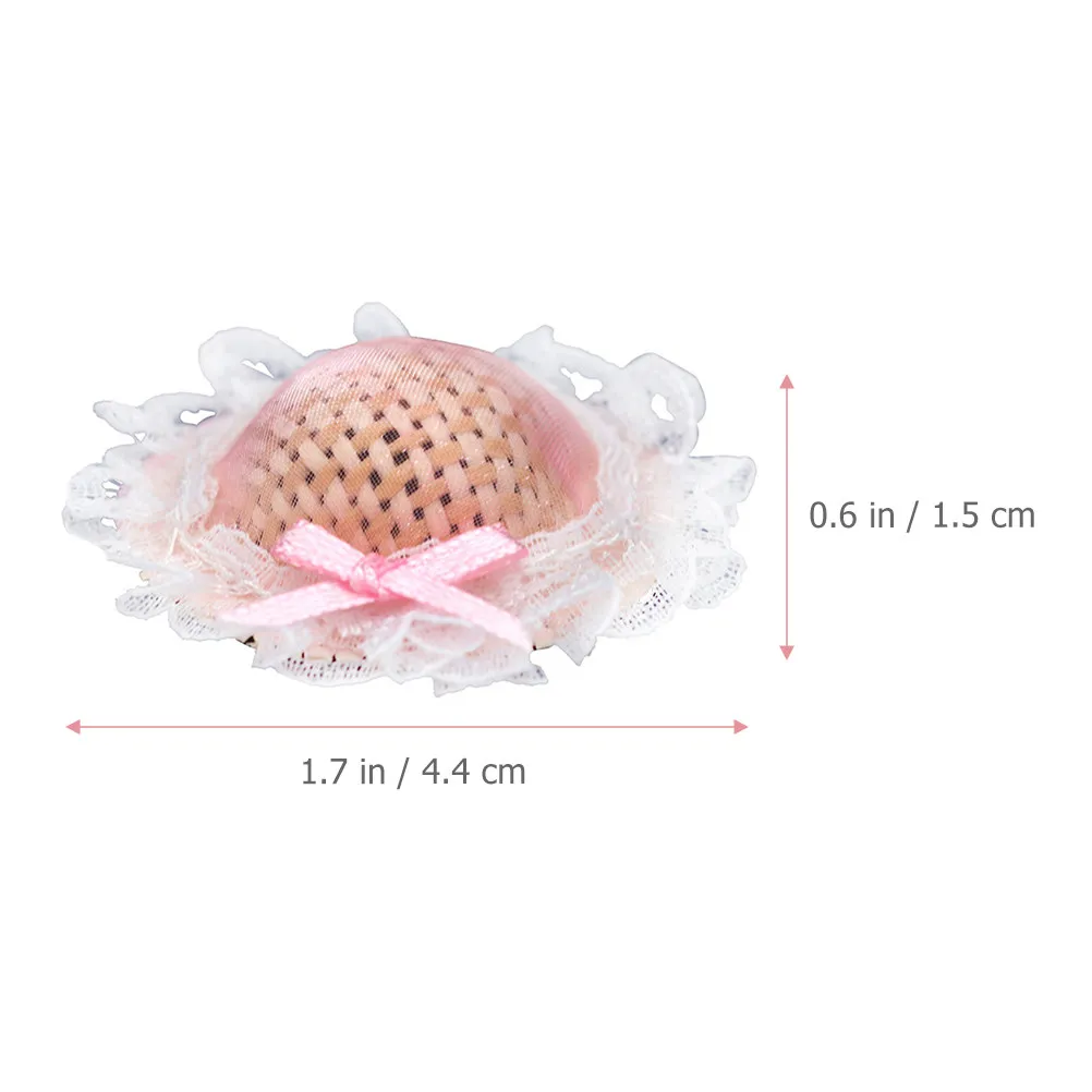 Mini Straw Hat Decoration Small Size Realistic Looking Hat for Crafting Micro Scenes Kids Friendly Fade Resistant Home Decor
