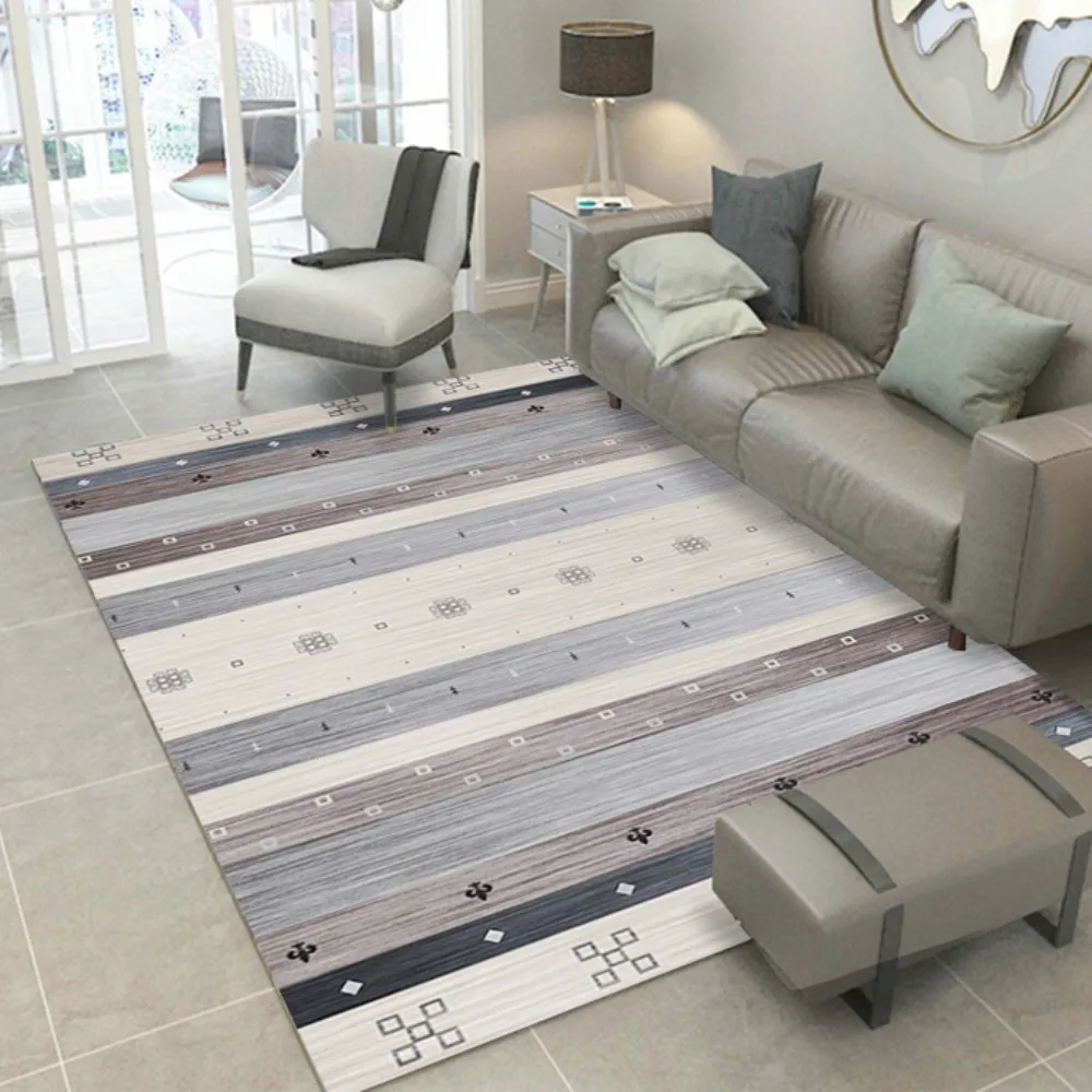 

Scandinavian Striped Area Rug – Durable & Easy Clean Non-Slip Carpet, for Living Room Indoor Decor