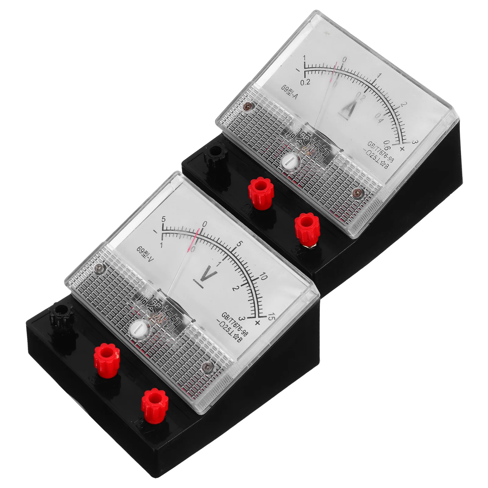 

2Pcs Dc Ammeter Voltmeter Analog Electric Meter Set Accurate Voltage Current Measurement School Physics Lab Classroom Equipment