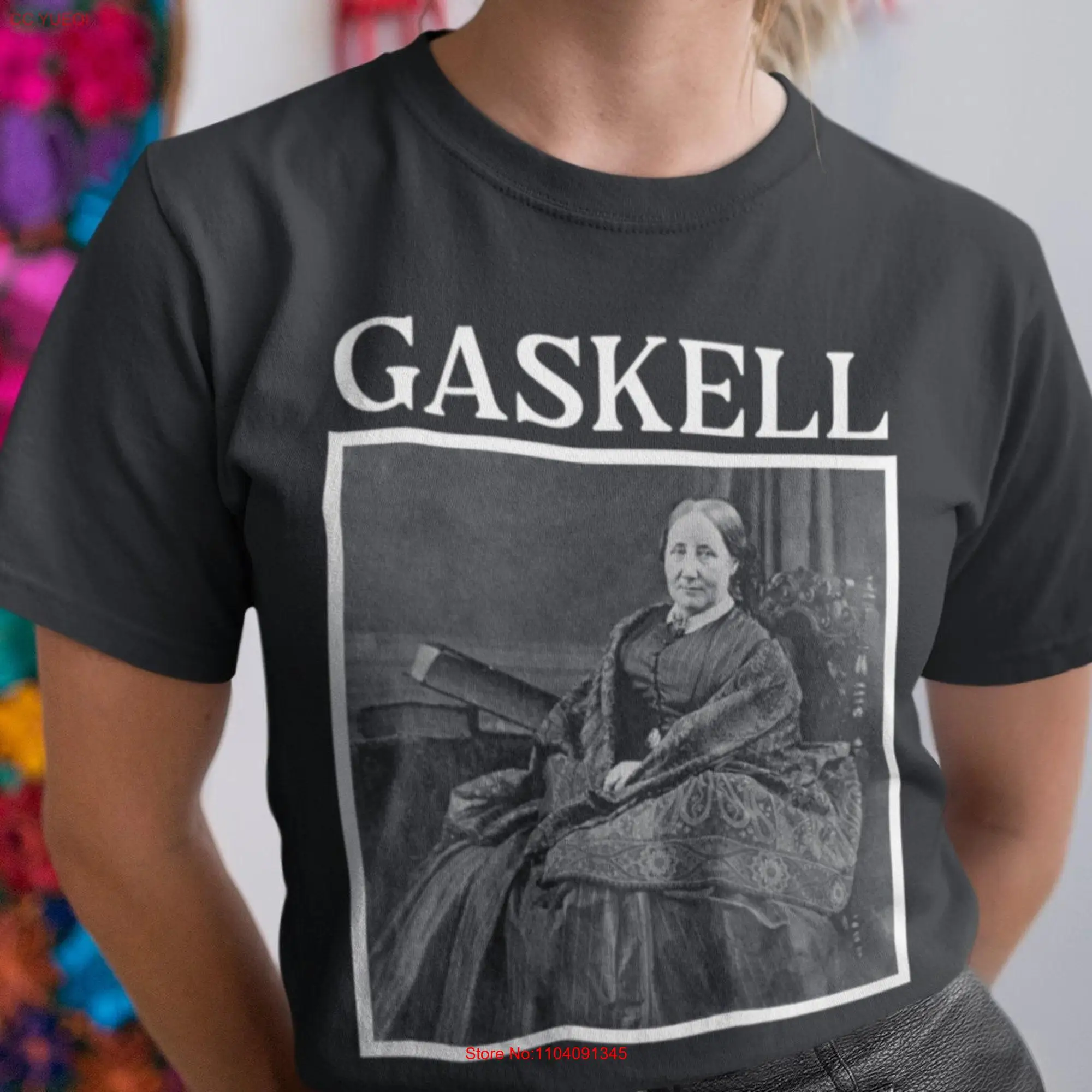 Elizabeth Gaskell T Shirt Author Portrait Literary Enthusiast Victorian Writer Classic Literature Authors s