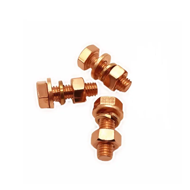 Juego de arandelas planas de tuerca de tornillo Hexagonal exterior de cobre rojo, perno electrolítico M3 M4 M5 M6 M8 de alta conductividad
