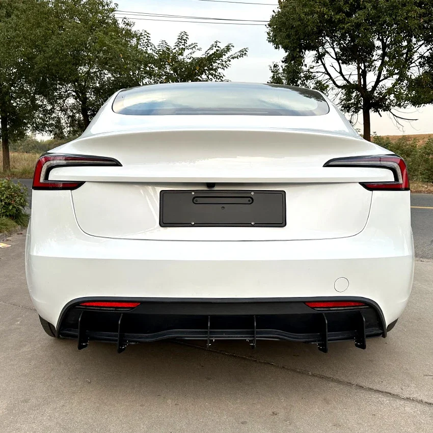 Bumper Diffuser Lip Rear Side Splitters Spoiler Lip Rear Bumper Protector for Tesla Model 3 Higland 2023 2024 Blade Back Lip