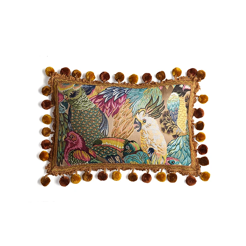 Parrot Pillow Retro American Style Cushion Case Luxury Jungle Plants Decorative Pillow Cover For Sofa Chair Home Decorations