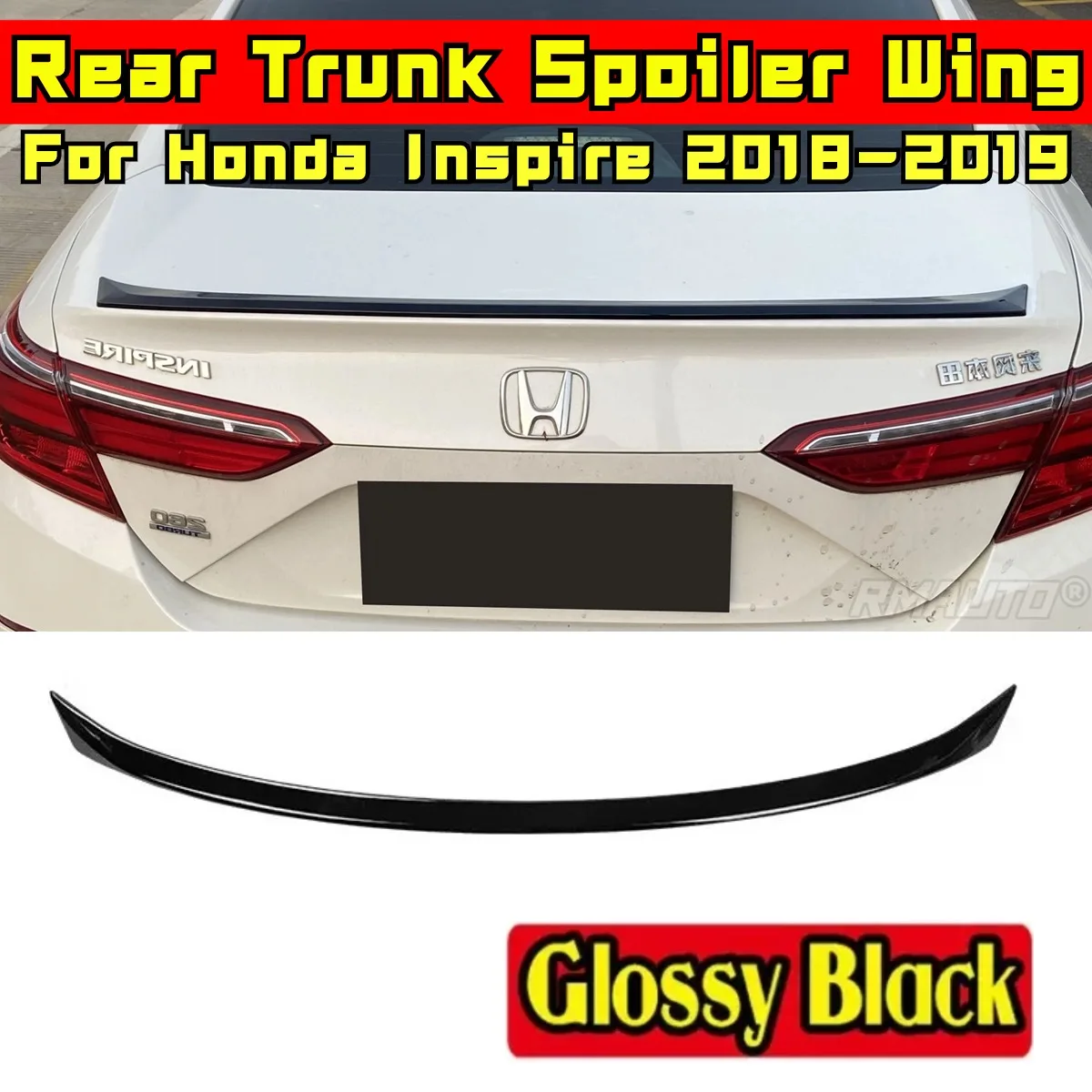 

Car Rear Trunk Spoiler Car Accessories ABS Plastic Car Rear Spoiler Wing For INSPIRE 2018 2019 2020 2021 2022 Exterior Part