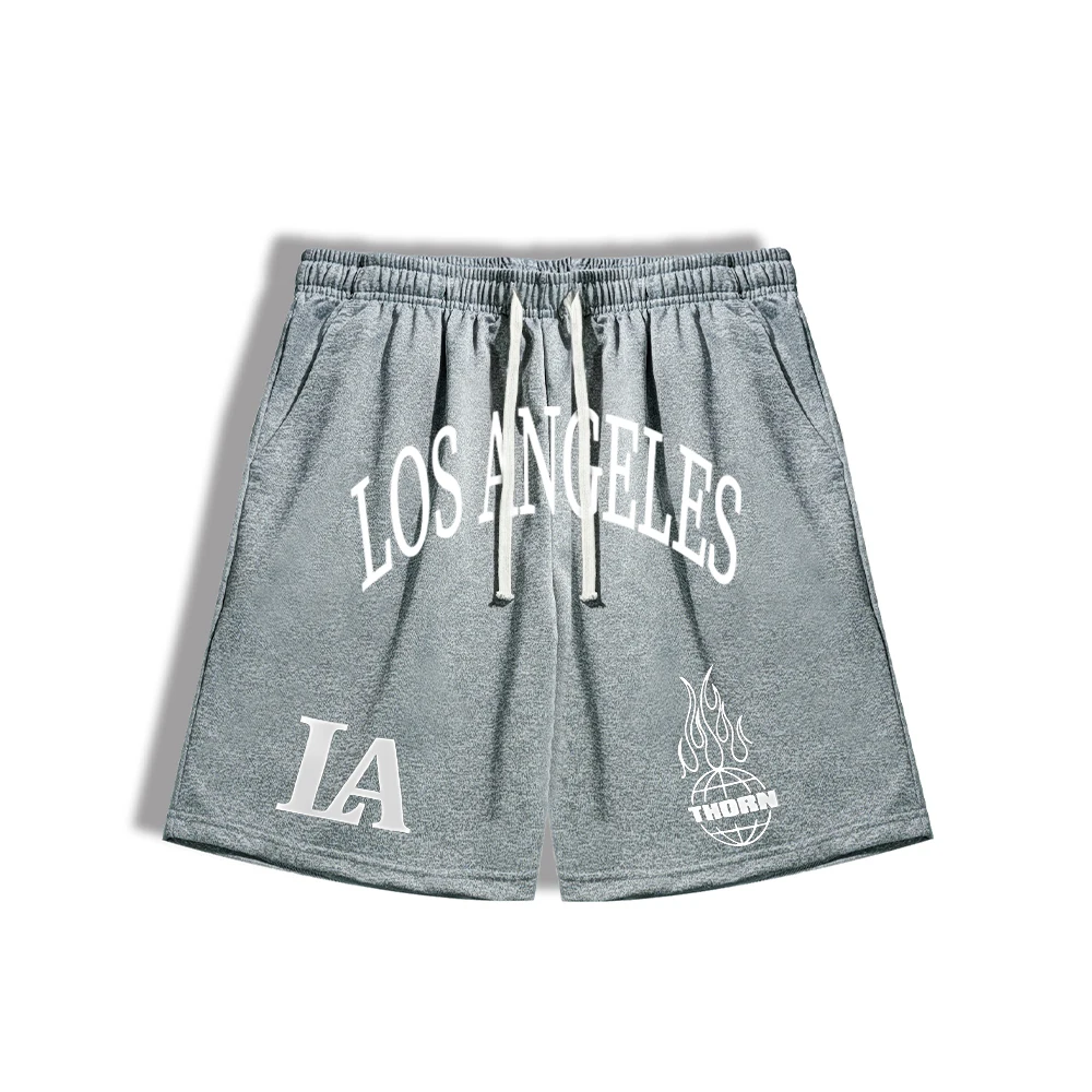 Men's Letter Graphic Drawstring Waist Shorts Summer Casual Shorts Training Running Loose Quick-Drying Five-Point Pants