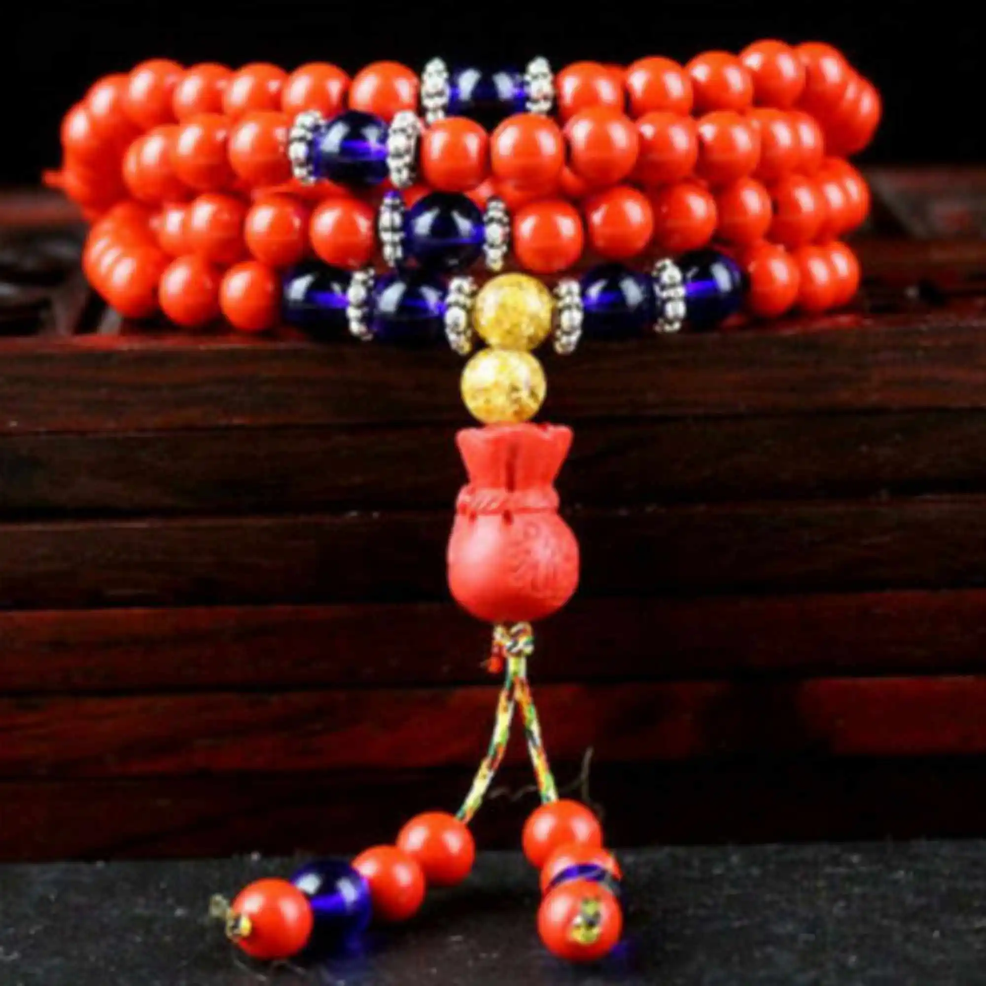 

6mm 108 cinnabar bracelet Gemstone Lucky yoga cuff Zazen Buddhist Women Jewelry Wrap Energy Bangle Teens Mala Men