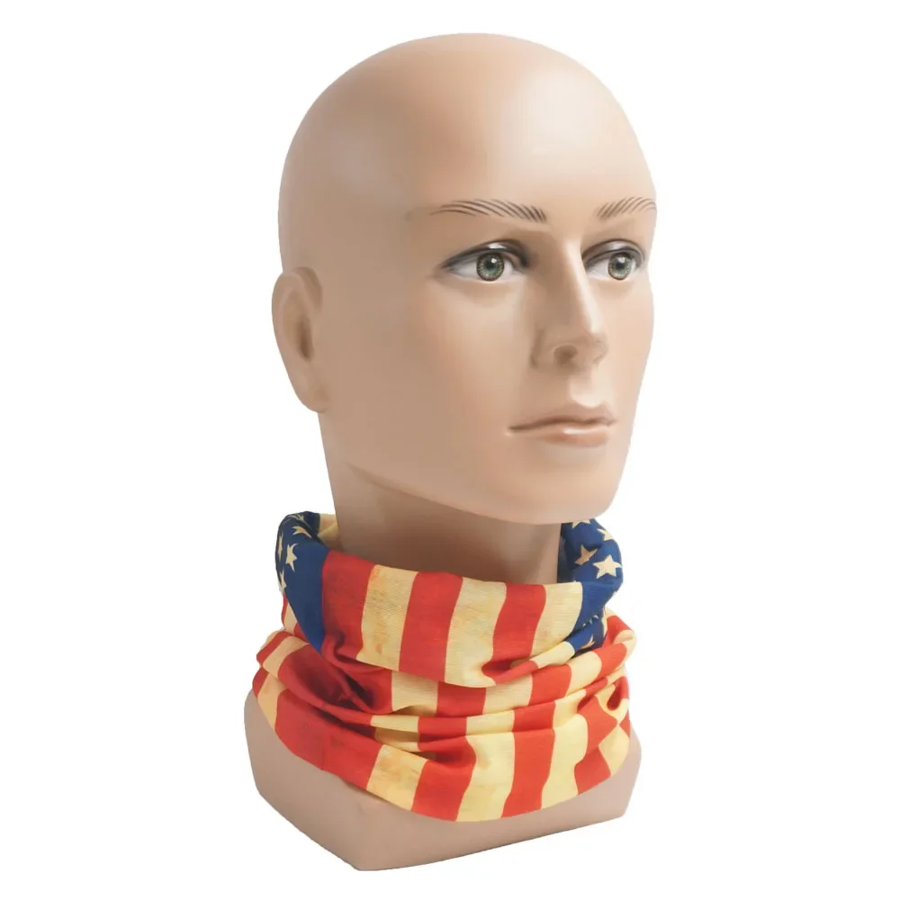 Bandana de tubo con bandera americana para hombres y mujeres, turbantes, diadema multifuncional sin costuras, polaina de cuello a prueba de viento y