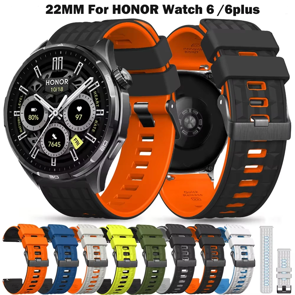 Image of Für Honor Watch 6 Schnellverschluss-Silikonarmband Für HONOR Watch 6Plus Uhrenarmband Für HONOR Watch 5 Ultra Armband 22mm Armband