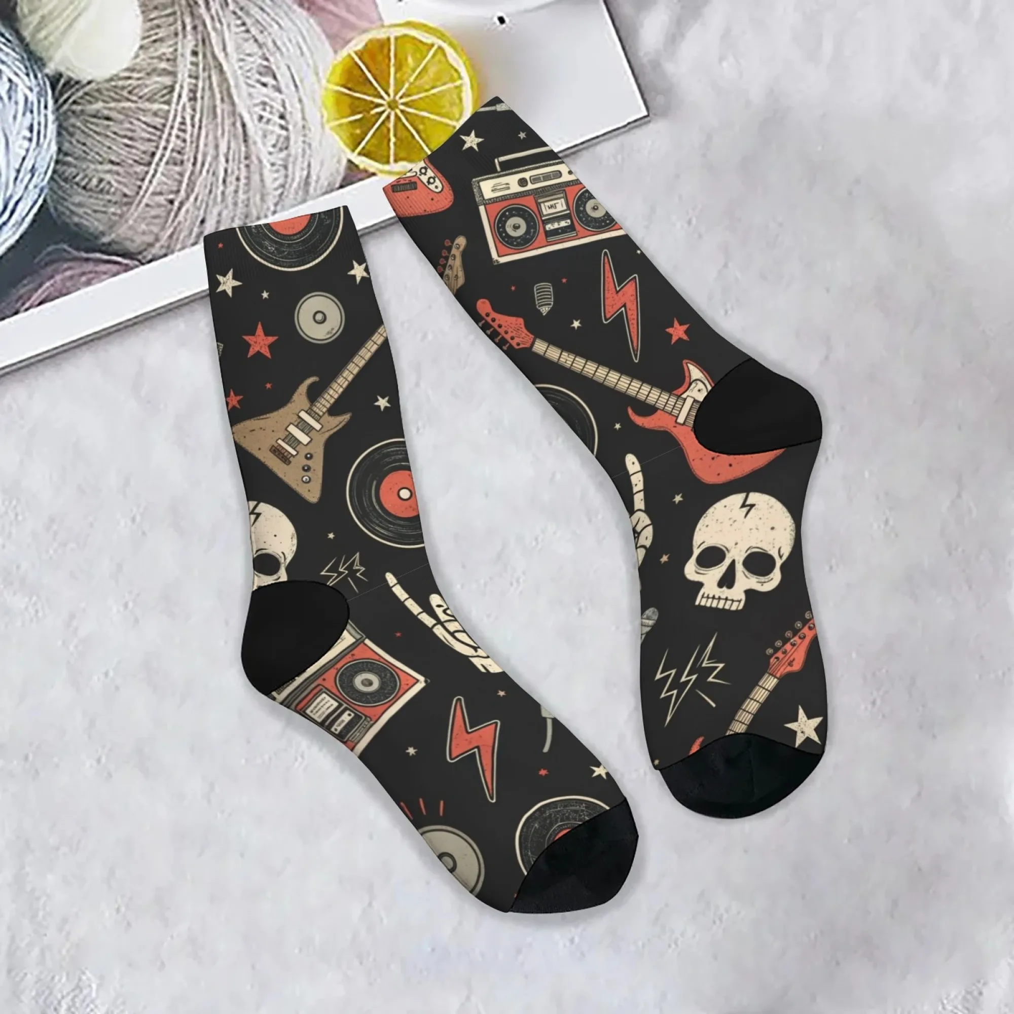 

Electronic Music Crazy Rock Happy Socks Retro Trend Men's Socks Soft Breathable Non-slip Casual Sports Socks Novelty Party Gift